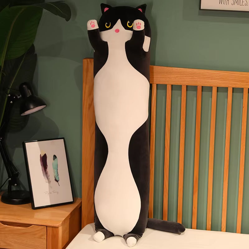 50/70/90/110/130Cm Funny Joy Cute Soft Long Cat Plush Toys Pause Office Nap Pillow Bed Sleep Home Decor Doll for Kids Girl Gift