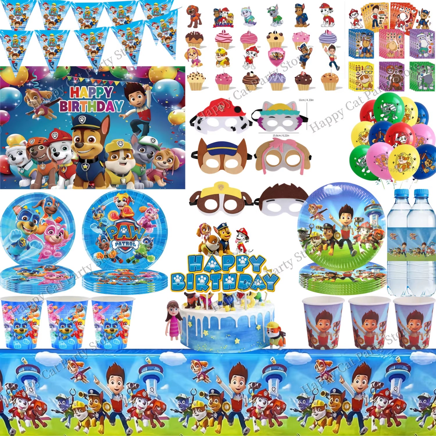 PAW Patrol Birthday Party Decor Tableware Tablecloth Plates Cup Balloons Baby Shower PAW Patrol Party Supplies Kids Favors Gifts