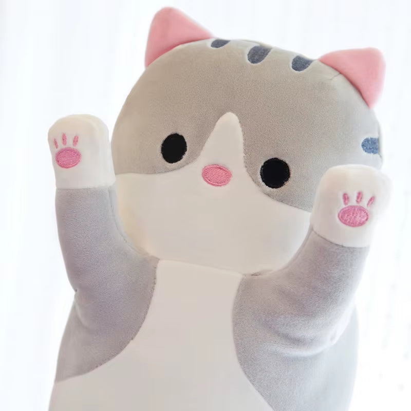 50/70/90/110/130Cm Funny Joy Cute Soft Long Cat Plush Toys Pause Office Nap Pillow Bed Sleep Home Decor Doll for Kids Girl Gift